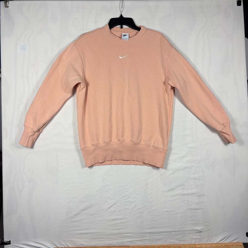 Nike Women's Phoenix Fleece Crewneck Sweatshirt Orange Chalk Size XS